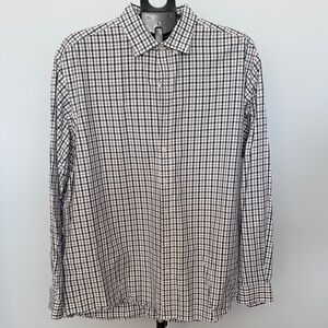 Club Room Blue and White Plaid Shirt